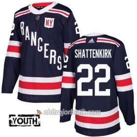 Barn Ishockey New York Rangers Tröja Kevin Shattenkirk 22 Adidas 2017-2018 Marinblå 2018 Winter Classic Authentic